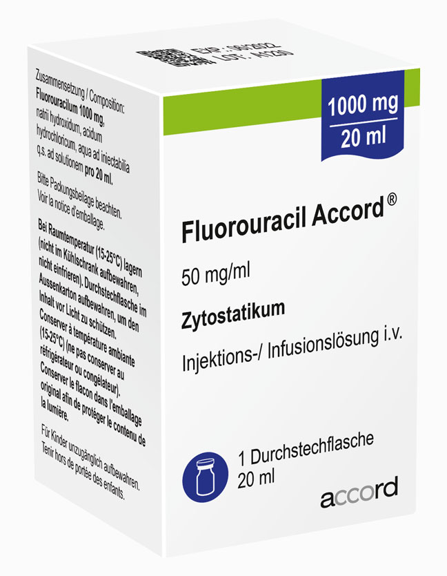 Packshot Fluorouracil Accord® 1000 mg/20 ml