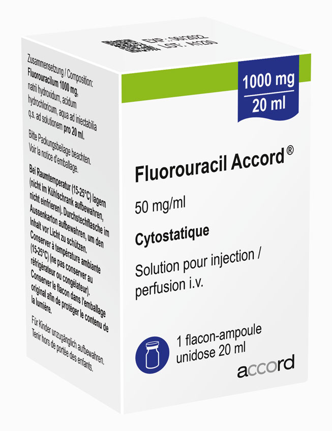 Packshot Fluorouracil Accord® 1000 mg/20 ml
