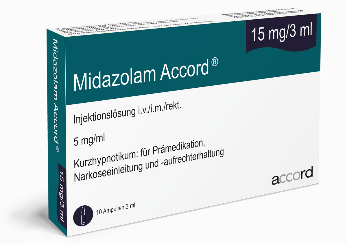 Packshot Midazolam Accord® 15 mg/3 ml