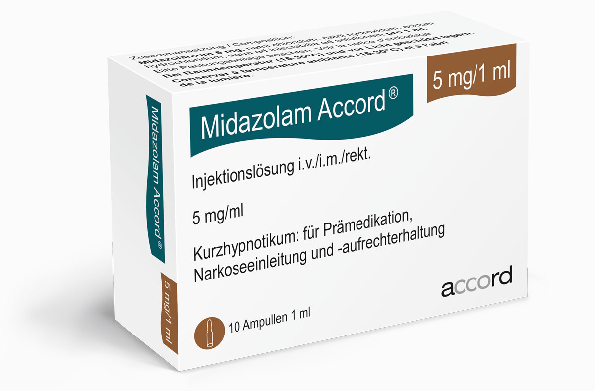 Packshot Midazolam Accord® 5 mg/1 ml