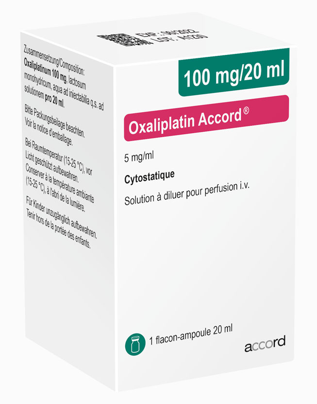 Packshot Oxaliplatin Accord® 100 mg/20 ml