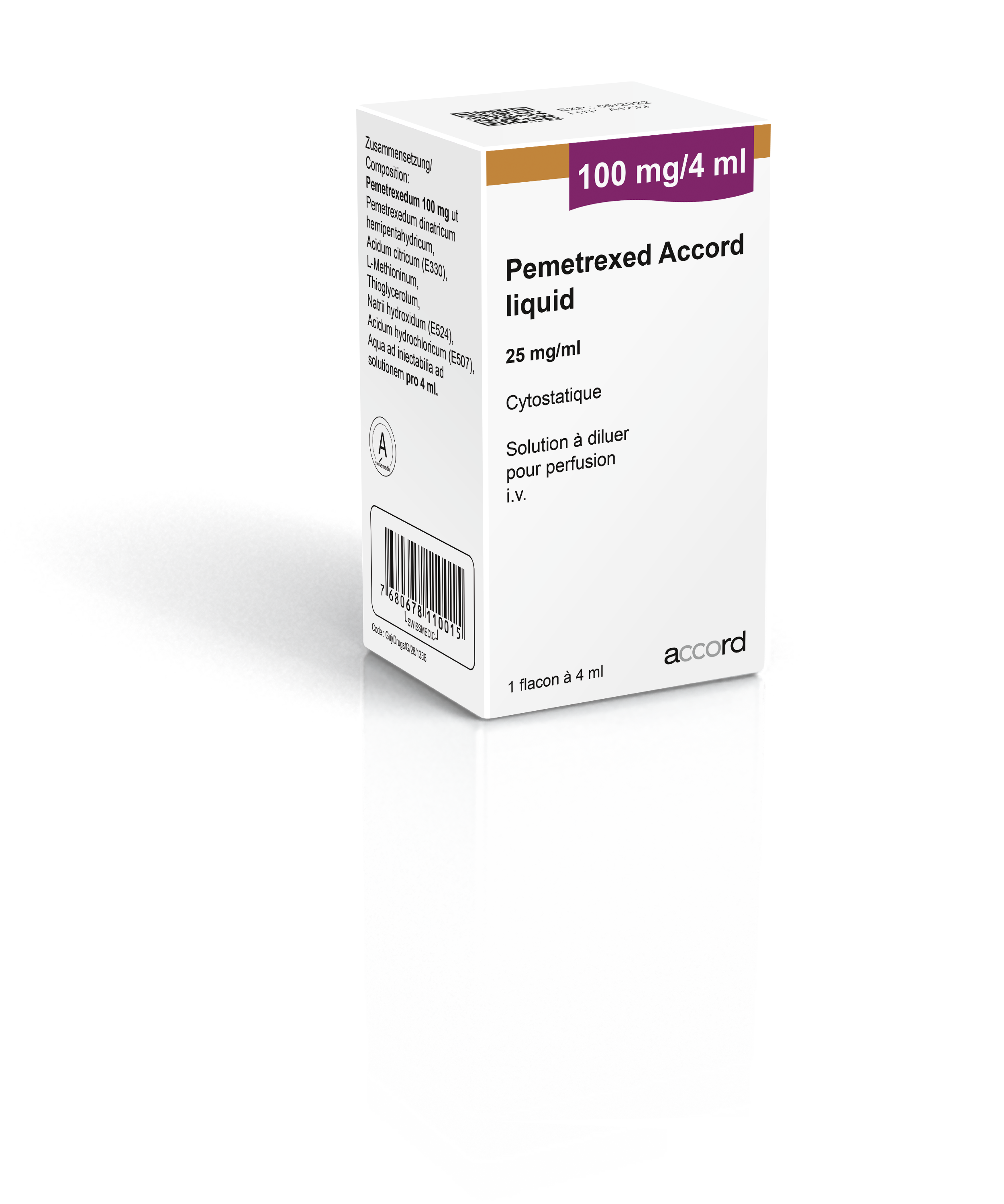 Pemetrexed  Accord® liquid 100 mg/4 ml