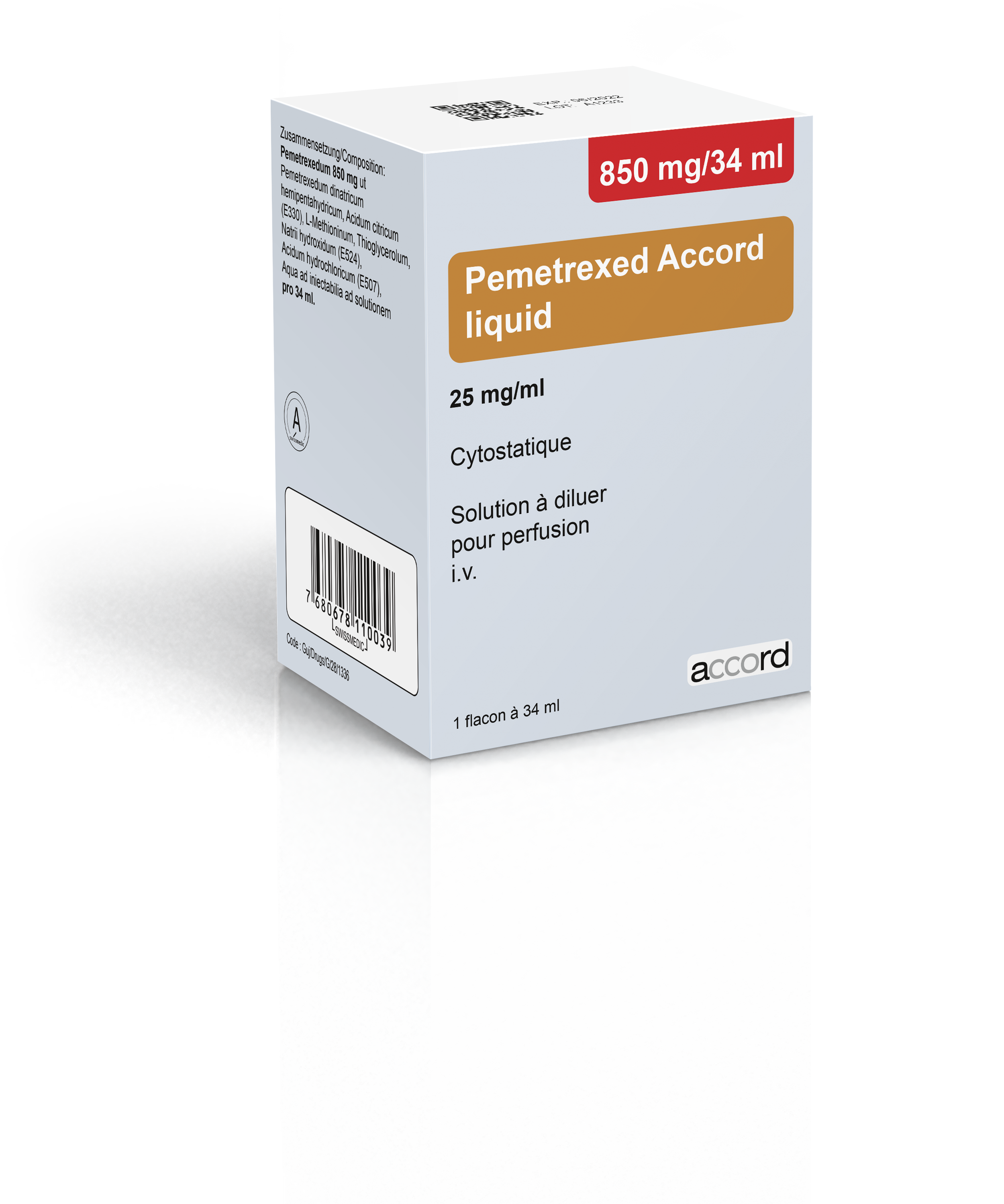 Pemetrexed  Accord® liquid 850 mg/34 ml